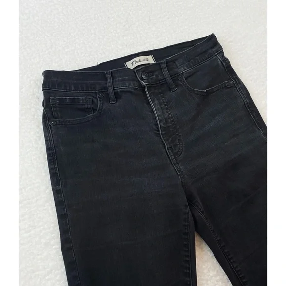 MADEWELL • Black High-Rise Distressed Knee Skinny Jeans, 27 - Picture 15 of 16